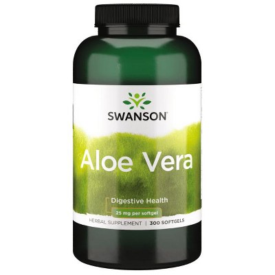 Swanson Aloe Vera 25 mg 300 Softgels.