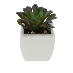 Unique Bargains Artificial Plants Ceramic Pot Plastic 2.01"x2.01"x2.95" 1 Pc - 1 of 4