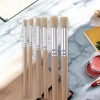 Unique Bargains Round Brush for Oil Painting Bristles with Wood Handle Yellow 6 Pcs - 2 of 3