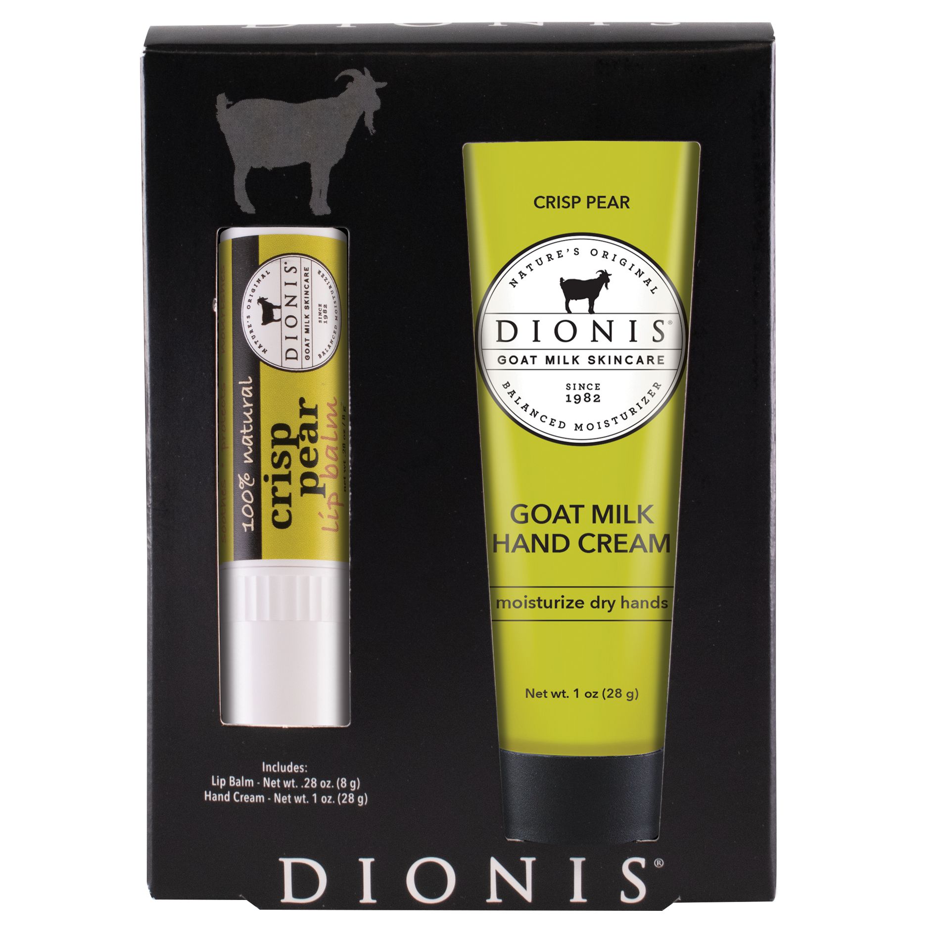 Dionis Goat Milk Lip & Hand Set Crisp Pear, 2pc