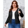 Womens Plus Size Caridigan Lightweight Crohcet Cardigan Ribbed Cuff Front Button Down Long Sleeve Sweater with V Neck - 4 of 4
