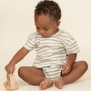 Organic Short Sleeve Bubble Romper - Sage Stripes - 3 of 4