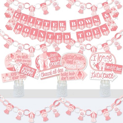 Big Dot of Happiness Tutu Cute Ballerina - Banner and Photo Booth Decorations - Ballet Birthday Party or Baby Shower Supplies Kit - Doterrific Bundle