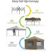 10x10 Pop Up Canopy Tent with 4Pcs Sidewalls, Portable Instant Canopy with 4 Stakes, 4 Ropes, 4 Sandbags for Patio, Outdoor, Camping - 2 of 4