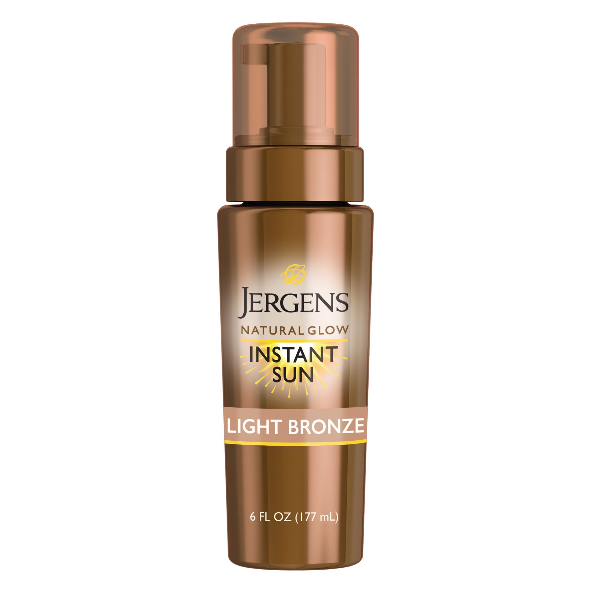 Jergens Glow Instant Moisturizing Self Tanner Tanning Foam - Light Bronze Tan - 6 fl oz: Paraben-Free, Hypoallergenic, Vegan