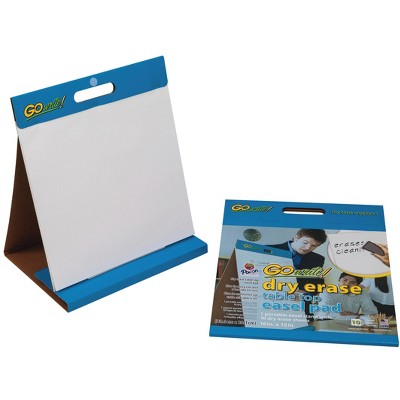 GoWrite Dry Erase Tabletop Non-Adhesive Easel Pad with Carrying Handle, 16 x 15 Inches, White, 10 Sheets