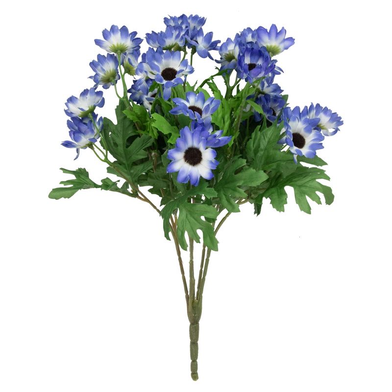 Allstate Floral 15" Blue Cineraria Daisies Artificial Silk Floral Bouquet, 1 of 5