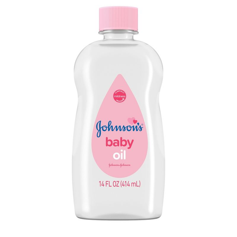 Johnson&#39;s Baby Body Pure Mineral Oil, Gentle &#38; Soothing Massage Oil for Dry Skin - Original Scent - 14 fl oz, 1 of 8