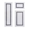 Hotel 3 PC Bath Rug 100% Premium Cotton Tufted Weave Two Tone Reversible Bathroom Rug, Super Soft Absorbent, Machine Washable Bath Mat - 2 of 4