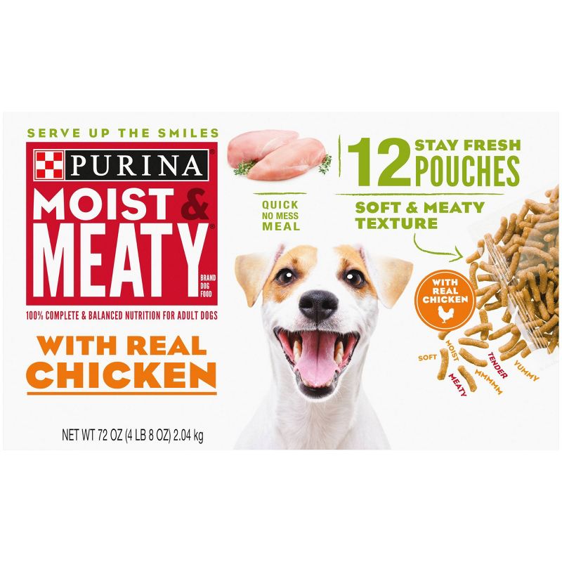 Moist &#38; Meaty Chicken Flavor Dry Dog Food - 12ct Pack, 4 of 8