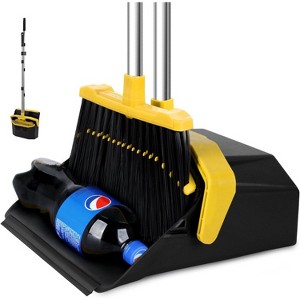 Upgrade Broom and Dustpan Combo Set with 51" Long Handle, ZeroGap Lip and Self-Cleaning Teeth for Kitchen and Lobby - 1 of 4