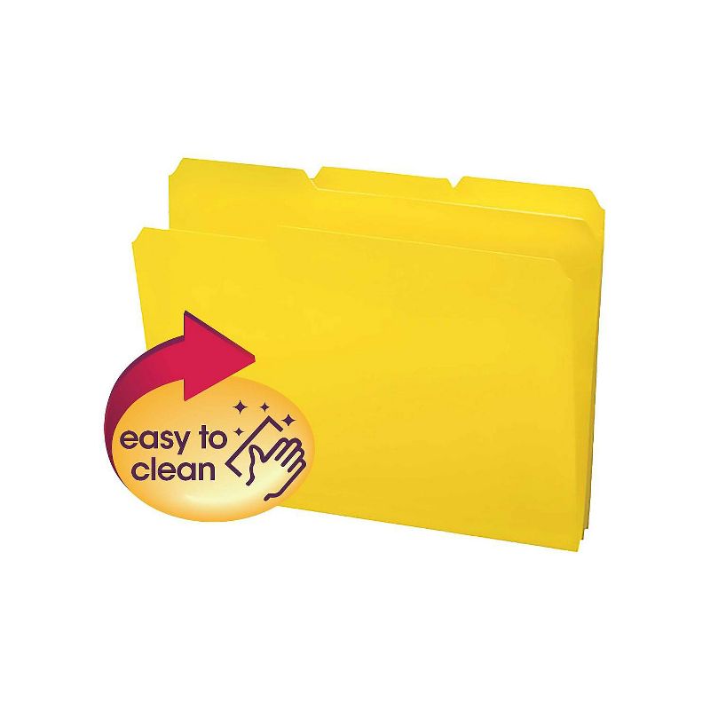 Smead Waterproof Poly File Folders 1/3 Cut Top Tab Letter Yellow 24/Box 10504, 2 of 8