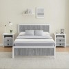 Queen Size Bed Frame with Wave Wood Headboard,Rustic Brown/Gray - 3 of 4