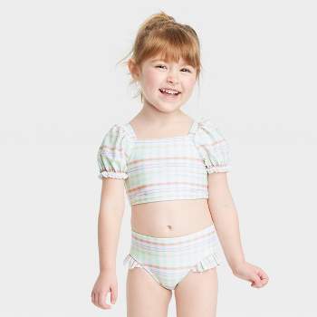 antonioellae Baby, Toddler, Big Girls & Tweens | Blue Daisy Two-Piece Bikini Set Blue/White / 2-3