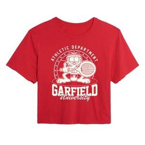 Women's - Garfield - Tennis Cropped Graphic T-Shirt - 1 of 4