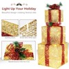 Karl Home 3PCS Lighted Golden Gift Box Christmas Decoration - 2 of 4