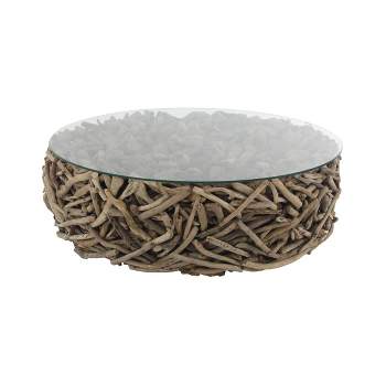 Contemporary Driftwood Coffee Table Brown - Olivia & May