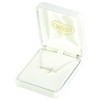 Dicksons Horizontal CZ Cross Silver Plated 18 Inch Women's Bar Necklace in Jewelry Box - 2 of 2