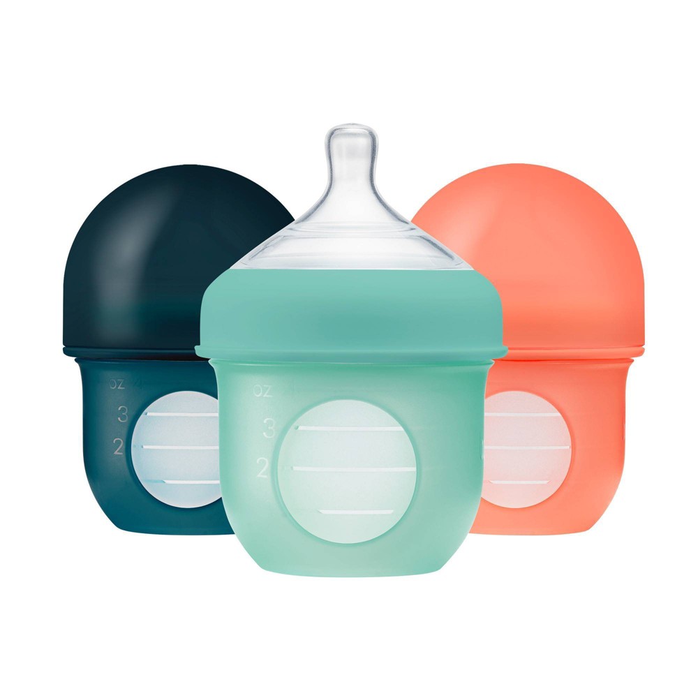 Photos - Baby Bottle / Sippy Cup Boon Nursh Silicone Pouch Baby Bottles - Mint - 4 fl oz/3pk 