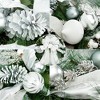Traditional Christmas Wreath, 30 Inch Pre-Lit Lighted Christmas Wreath for Front Door with Berries - 3 of 4