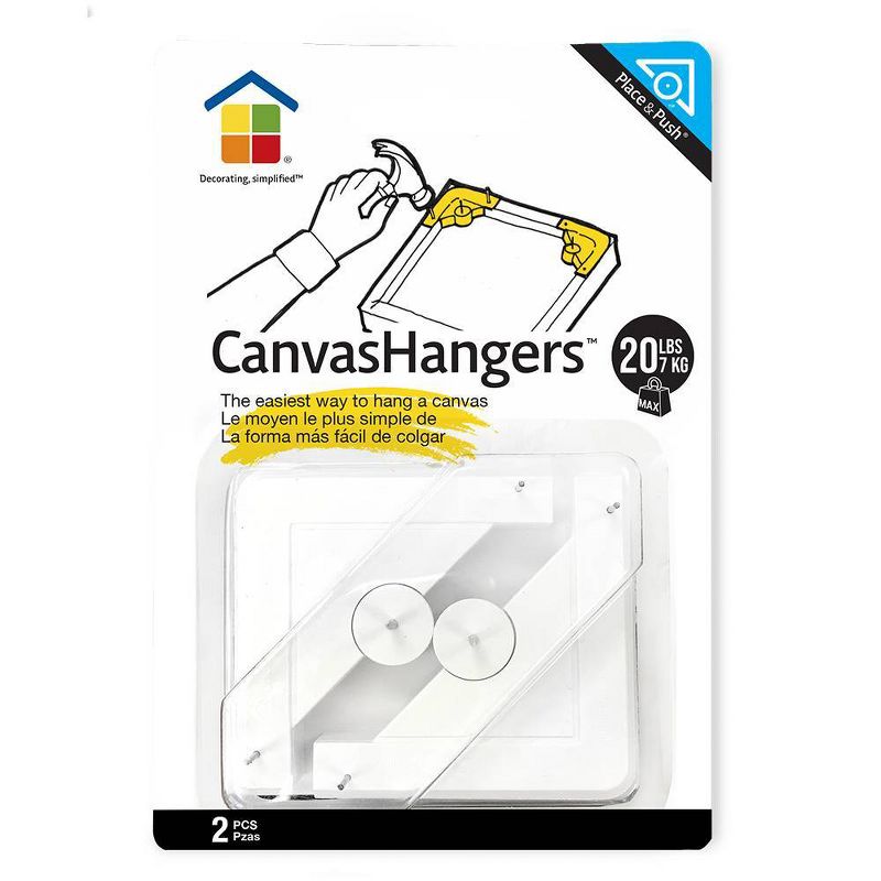 Under the Roof Decorating 20lb Place&#38;Push Canvas Hangers Clear, 1 of 11