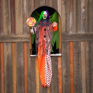 Morris Costumes 4.5 ft Animated & Light-Up Hanging Clown Halloween Decoration - Orange - 1 of 4