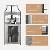 Corner Bar Cabinet with LED Strip, Glass Holder Adjustble Shelf, 5-Tiers Liquor Cabinet Bar Cabinet for Home, Corner Display Cabinet for Small Space - 2 of 4