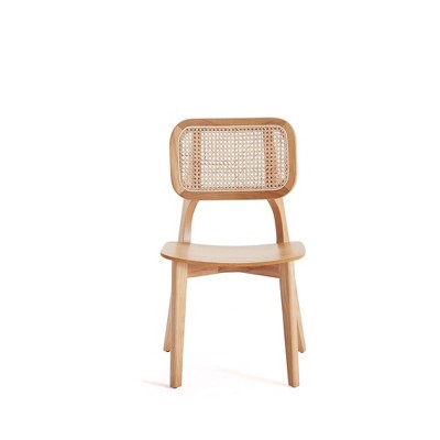 Versailles Natural Cane and Ash Wood Ergonomic Side Chair
