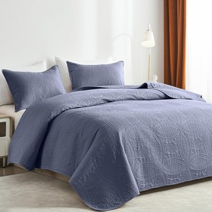 BAGOKIE All Seasons 2/3PCS Quilt Bedding Set with Quilt & Pillow Sham Bed Cover - 1 of 4