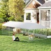 PawHut Outdoor Dog Kennel, Heavy Duty Dog Run with Adjustable & Rotatable Bowl Rack, Waterproof UV-Resistant Cover, Secure Lock - 2 of 4