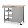 NicBex 1 Door 1 Storage Drawer Kitchen Island Utility Storage Cart with wheels - 2 of 4