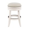 26" Saddle Backless Counter Height Barstool Rustic Gray/Taupe – Hillsdale Furniture: Swivel, Nailhead Trim, Wood Legs - 4 of 4