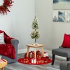 Nearly Natural 3-ft Flocked Artificial Christmas Tree Topiary with 50 Warm White LED Lights and Pine Cones - 4 of 4