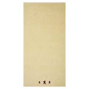 Burgundy Prim Stars Creme Bath Towel Set of 2 27x54  VHC Brands - 1 of 4