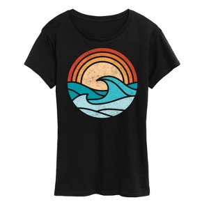 Women's - Instant Message - Wave Scene Short Sleeve Graphic T-Shirt - 1 of 4