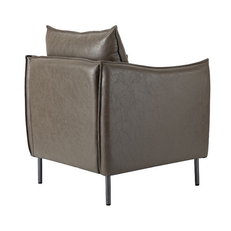 Set of 2 Felix Upholstery Livingroom Vegan Leather Armchair with Metal Legs | KARAT HOME, 5 of 15