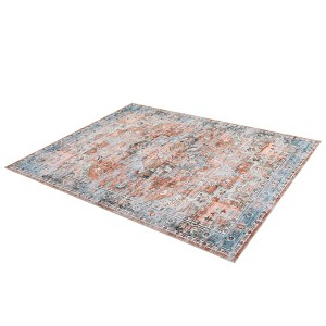 Washable Area Rugs Vintage Distressed Accent Rug with Non-Slip Backing - 1 of 4