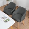 Bekrvio Swivel Dining Chairs with Arm Set of 2 - Modern Linen Upholstered Accent Desk Chairs with Beechwood Legs for Kitchen,Living Room - 3 of 4
