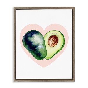 Stupell Industries Heart Shaped Avocado Black Framed Floater Canvas Wall Art - 1 of 4