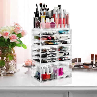 Casafield 4-Piece Acrylic Makeup Organizer & Jewelry Storage Set