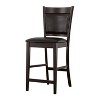 Black and Espresso Upholstered Counter Height Stools (Set of 2) - 2 of 4