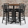 Flash Furniture 30'' Round Laminate Table Set with X-Base and 4 Ladder Back Metal Barstools - image 2 of 2