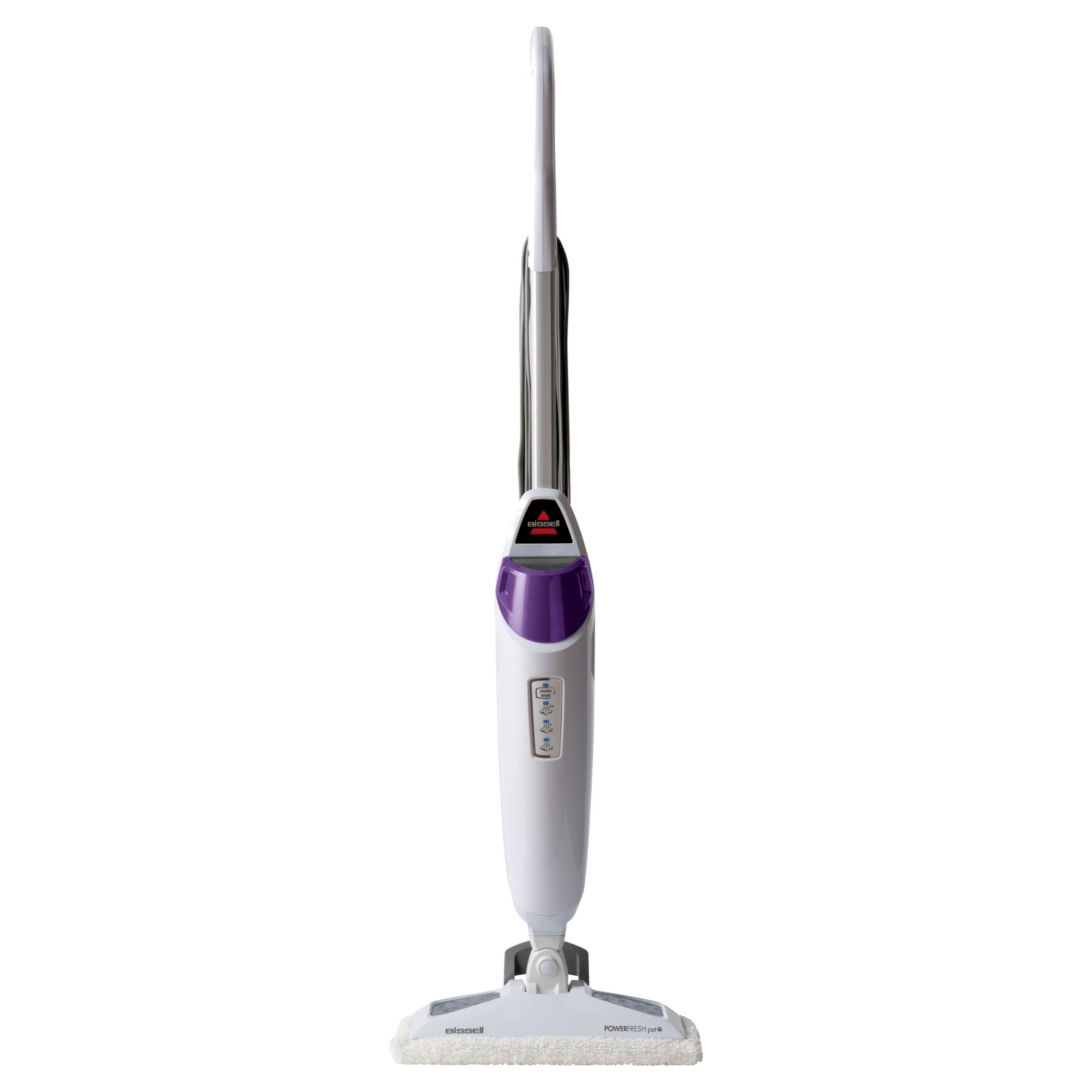 BISSELL Power Fresh Pet Steam Mop Hard Floor Steam Cleaner 12" Cleaning Path White: Electric Floor Steamer, 2 Pads, 3 Steam Settings