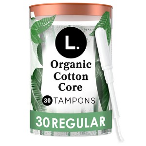 L . Organic Cotton Full Size Tampons - Regular - 30ct - 1 of 4