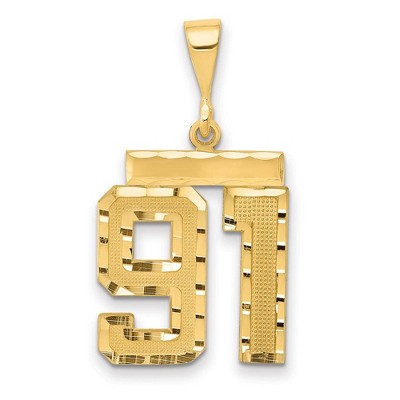 Black Bow Jewelry 14K Yellow Gold, Varsity Collection, Medium D/C Pendant Number 91