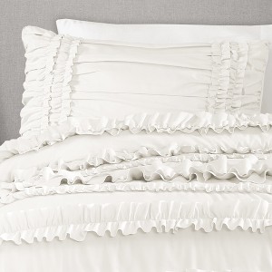 3pc Twin XL Belle Comforter Set White - Lush Decor, Size: twin extra long