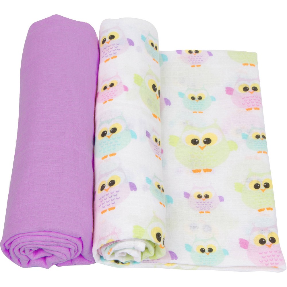 Photos - Children's Bed Linen MiracleWare Muslin Swaddle Blanket - Owls 2pk