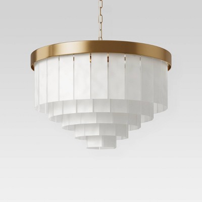 Large Frosted Acrylic Chandelier Brass - Opalhouse™