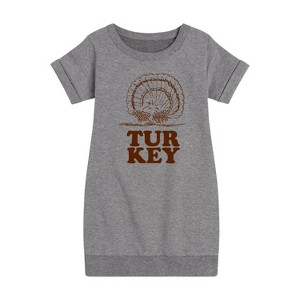 - Peanuts - Woodstock Turkey Graphic Short Sleeve Fleece Dress - 1 of 4