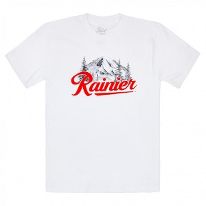 Mens Rainier Beer Mountain Logo White T-Shirt - 1 of 3